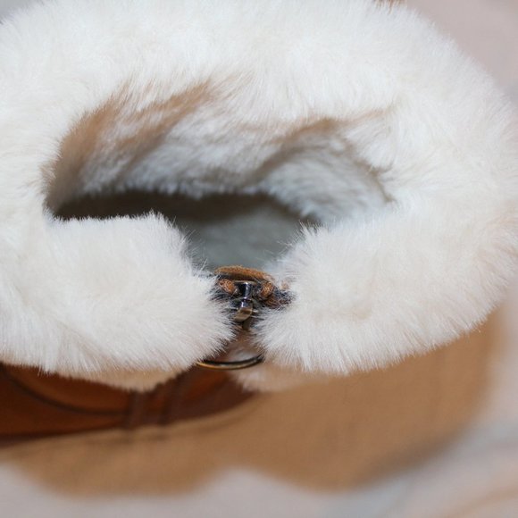 UGG TYNLEE SUEDE TALL FUR BOOTS‎ CHESTNUT - Picture 4 of 8